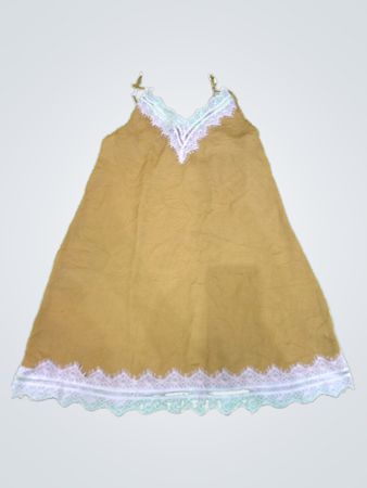 Brown Dress with White Lace