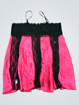 Pink and Black Lace Skirt