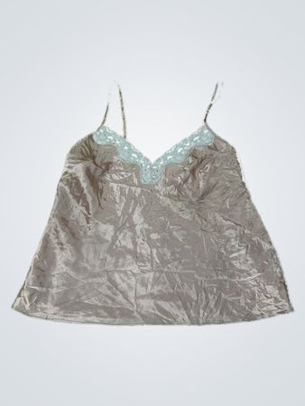 Gray Camisole with Green Lace