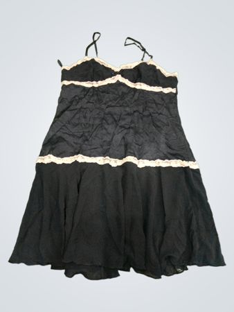Black Camisole Dress with Lace Trim