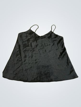 A&F Brooks Black Satin Cami Top