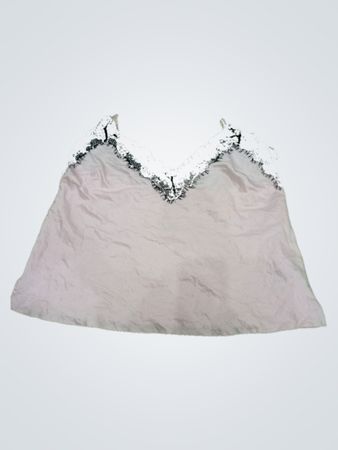 White Camisole with Black Lace Trim