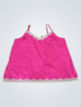 Pink Camisole with Lace Trim