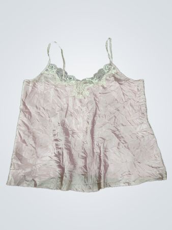 Pink Camisole with Lace Trim