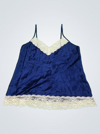 Blue Camisole with White Lace