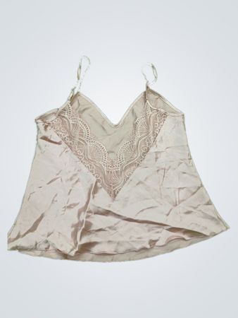 Beige Camisole with Lace Trim