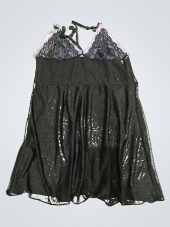 Black Lace Trim Chemise