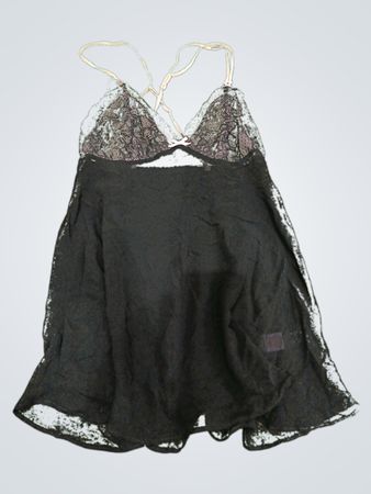 Black Chemise with Lace Details