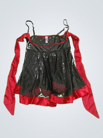 Kissable Coquette Black and Red Babydoll Top