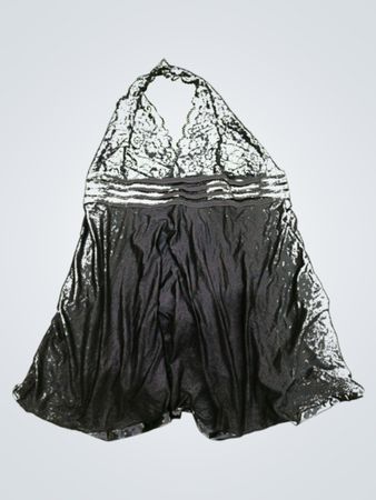 Black Lace Halter Chemise