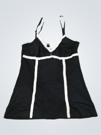 Black Tank Top with White Trim