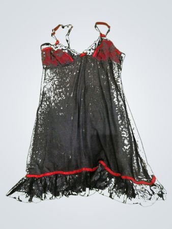 Jumbo Black Chemise with Red Trim