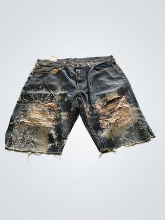 Levi's Distressed Bleached Denim Shorts