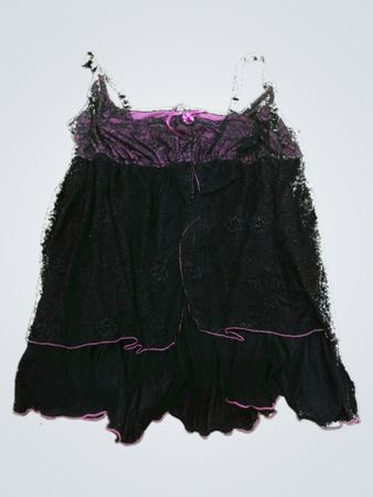 Black and Purple Lace Chemise
