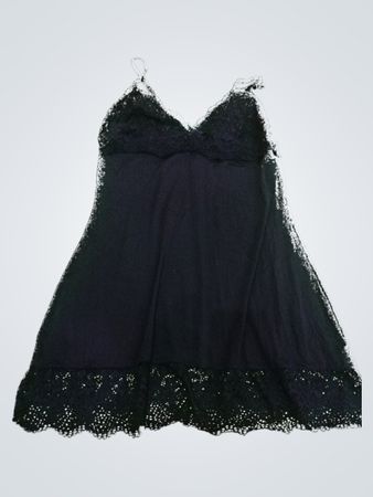Black Lace Trim Chemise