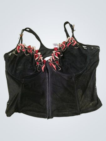 Naturally Close Black Mesh Bustier