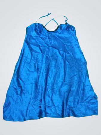 Secrets Blue Satin Slip Dress