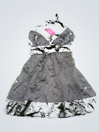 Grey and Black Halter Neck Dress