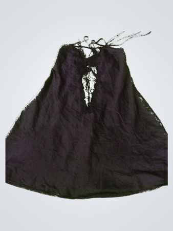 Ann Summers Black Lace Trim Satin Slip Dress