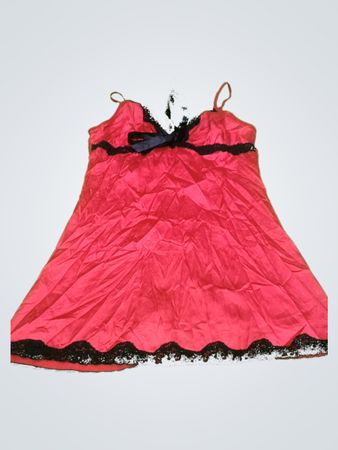 Unbranded Red Satin Lace Slip Dress