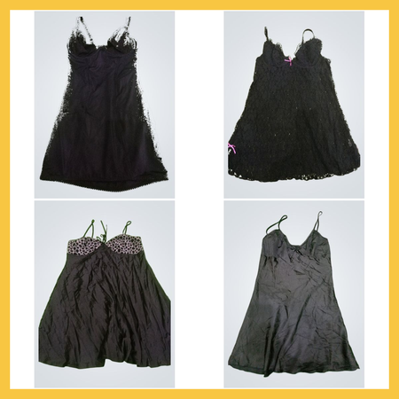Pacote de vestidos pretos sexy Y2k