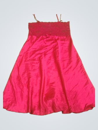 Unbranded Red Satin Lace Slip Dress
