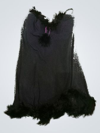 Black Feather Trim Nightgown