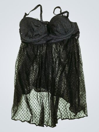 Unbranded Black Lace Babydoll Nightie