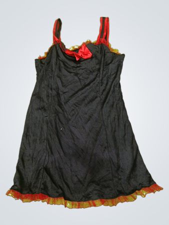 Black Nightgown with Red Trim