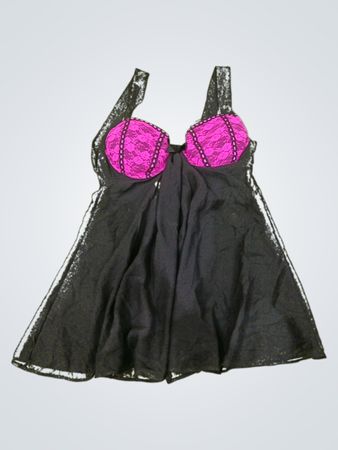 Black Dress with Pink Accents