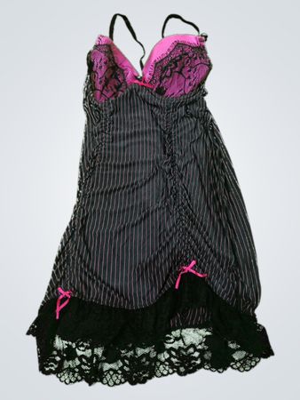 Black and Pink Striped Nightgown