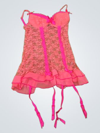 Unbranded Pink Lace Babydoll Lingerie Set