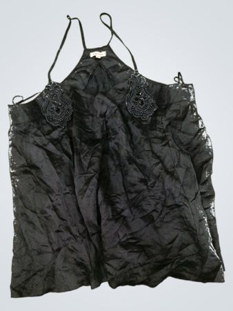 Black Satin Halter Top