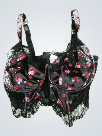 Black Floral Bra