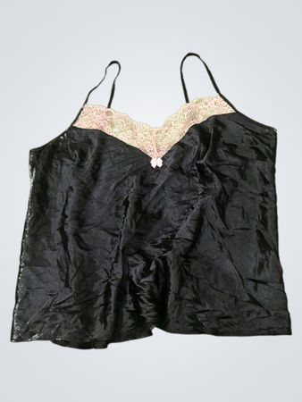 Unbranded Black Satin Lace Cami Top