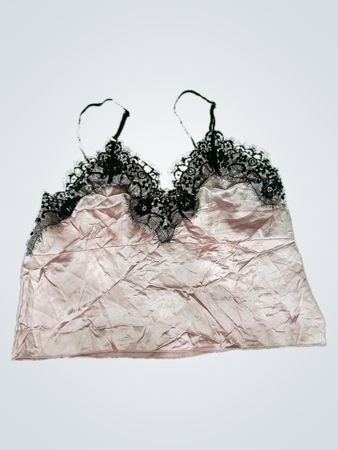 Unbranded Lace Trim Satin Camisole Top