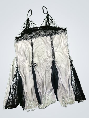 Black and White Lace Chemise