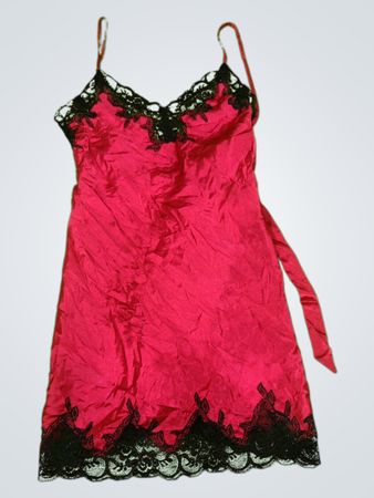 Unbranded Red Satin Lace Slip Dress
