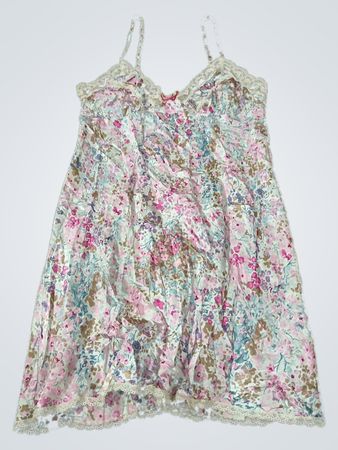 Floral Lace Trim Slip Dress