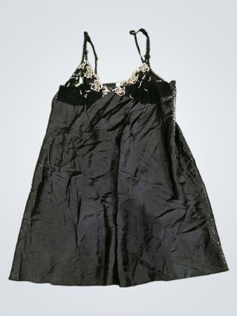 Black Dress with White Floral Details