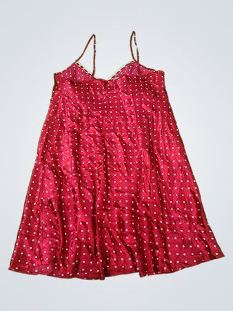Unbranded Red Polka Dot Satin Slip Dress