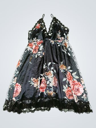 Floral Lace Trim Nightgown