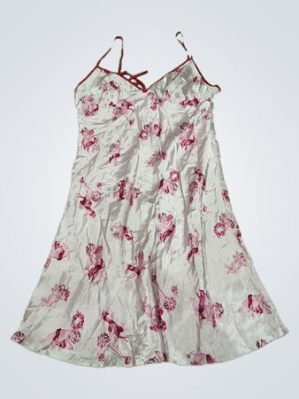 Unbranded Cherub Print Satin Slip Dress