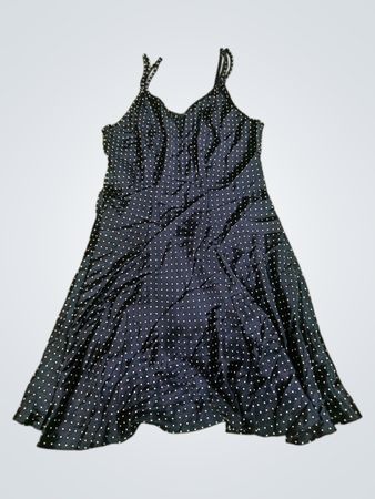 Unbranded Black Polka Dot Satin Mini Dress