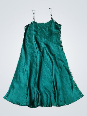 Unbranded Teal Satin Slip Dress