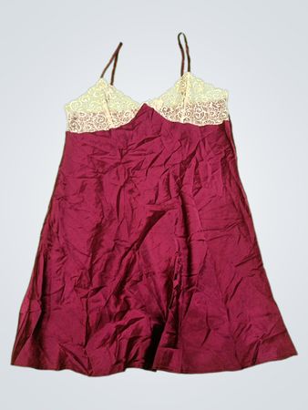 Unbranded Maroon Lace Trim Slip Dress