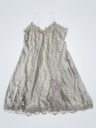 Gray Lace Trim Dress