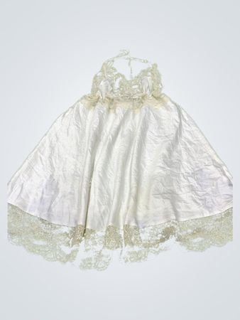 Reger Jantty White Lace Trim Mini Dress