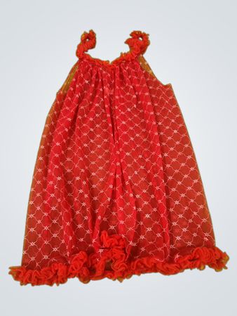 Red Embroidered Sleeveless Dress