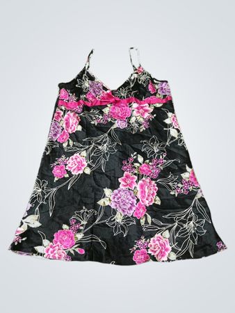 Unbranded Black Floral Slip Dress